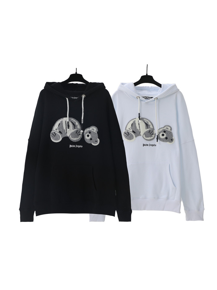 28181389 Flocked Pattern Hoodie 2 colors