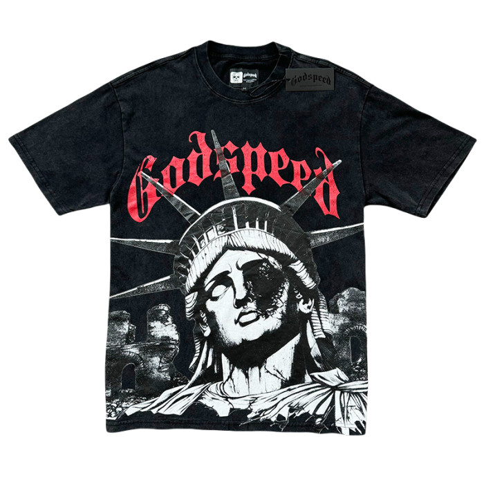 28286717 Wounded Liberty Sculpture Printed Washed Version Tee 2 colors