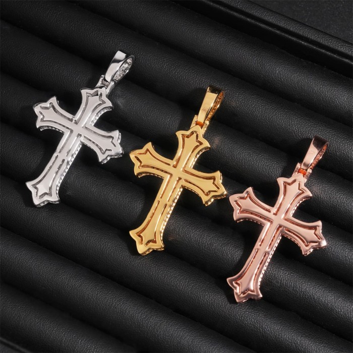 Moissanite Cross Pendant 3 colors 28777444
