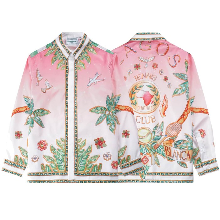 Bright Pattern Resort Style Printed Long Sleeve Shirt 55 colors 29105585