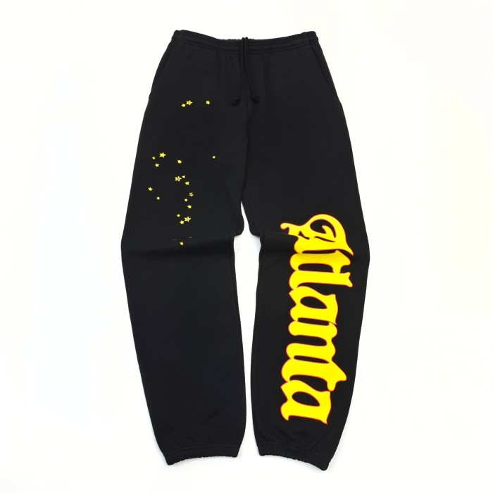 1:1 quality version Yellow lettered Atlanta print Hoodie & Pants Set  28480754