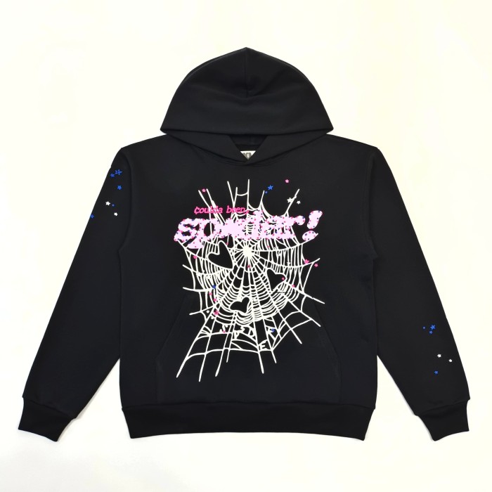 [Big & Tall for weights up to 220 lbs]1:1 quality version Pink Letters and White Mesh Black Print Hoodie & Pants Set 28971642