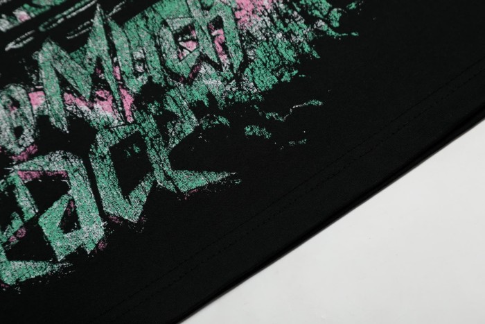 Pink & Green Graffiti UFO Print Washed Tee 29090173