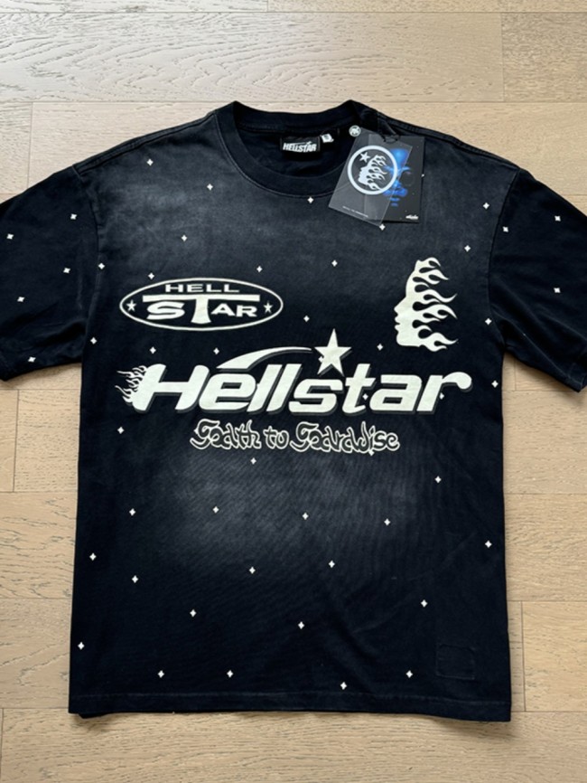 Full Star Logo Print Washed Black Tee
