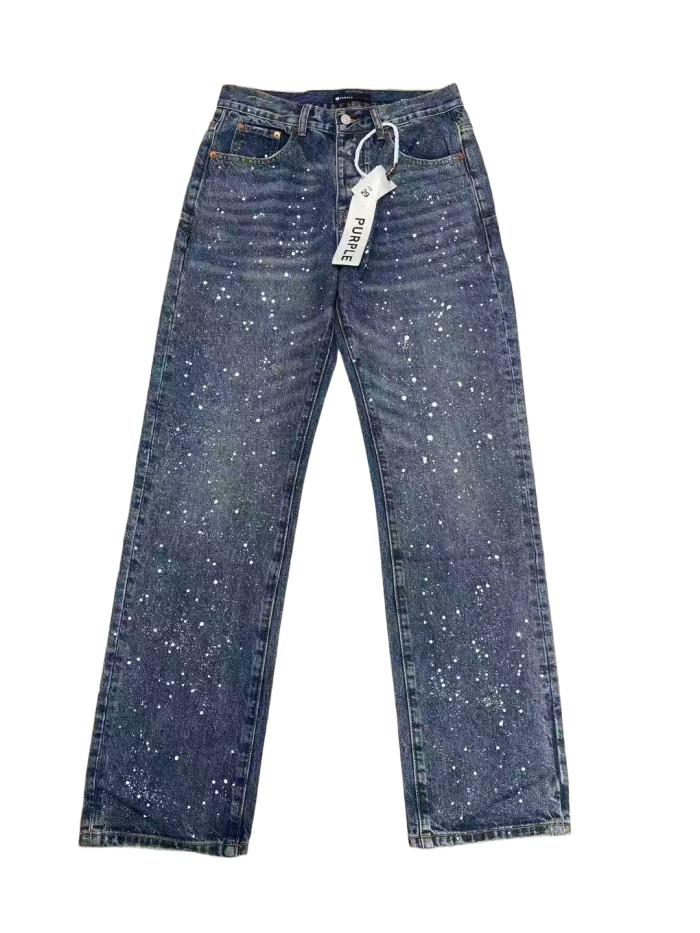 1:1 quality version 28360218 White Splash-Print Straight-Leg Jeans