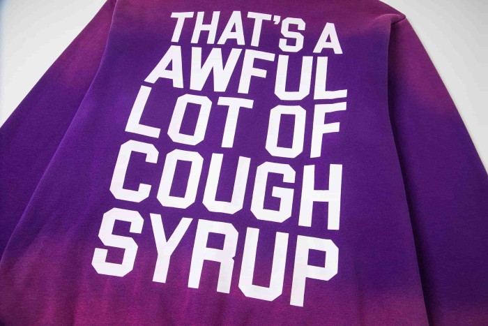 Dyed Purple Gradient Letter Print Zipper Hoodie & Pants Set 29035415