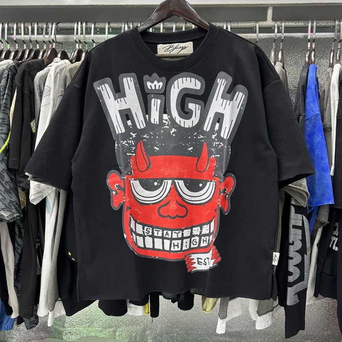 Cartoon Devil Face Print Tee 2 colors 28874559