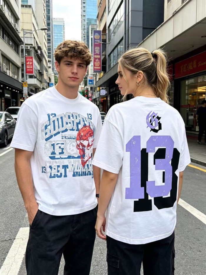 Flame Skull No.13 Back Print Washed Tee 29098137