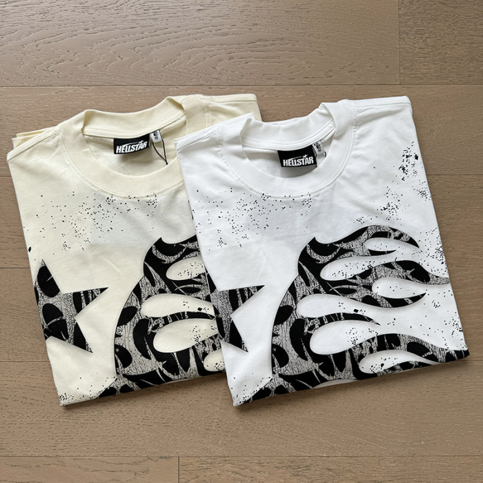 Floral Side Face Goddess Ink Dot Letter Print Tee 2 colors