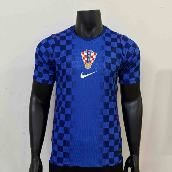 2026/2027 Croatia Blue Black Checkered Away Authentic Jersey 29082274