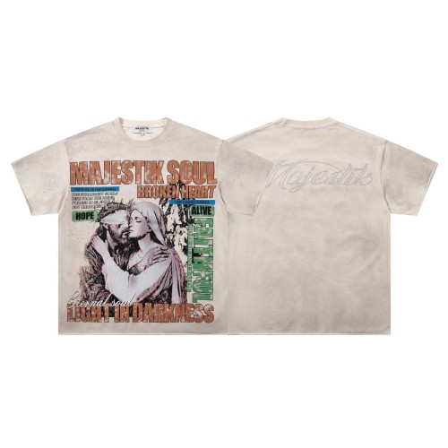 Jesus And Virgin Mary Religious Rhinestone Print Washed Tee 2 colors 29060788