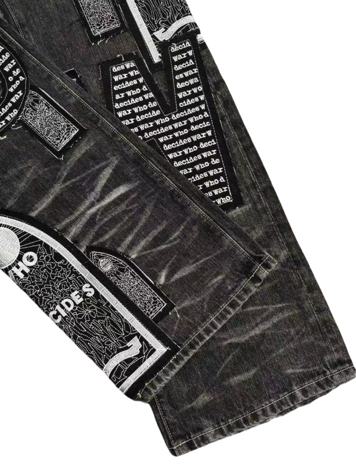 1:1 quality version 28194003 Embroidered Jeans