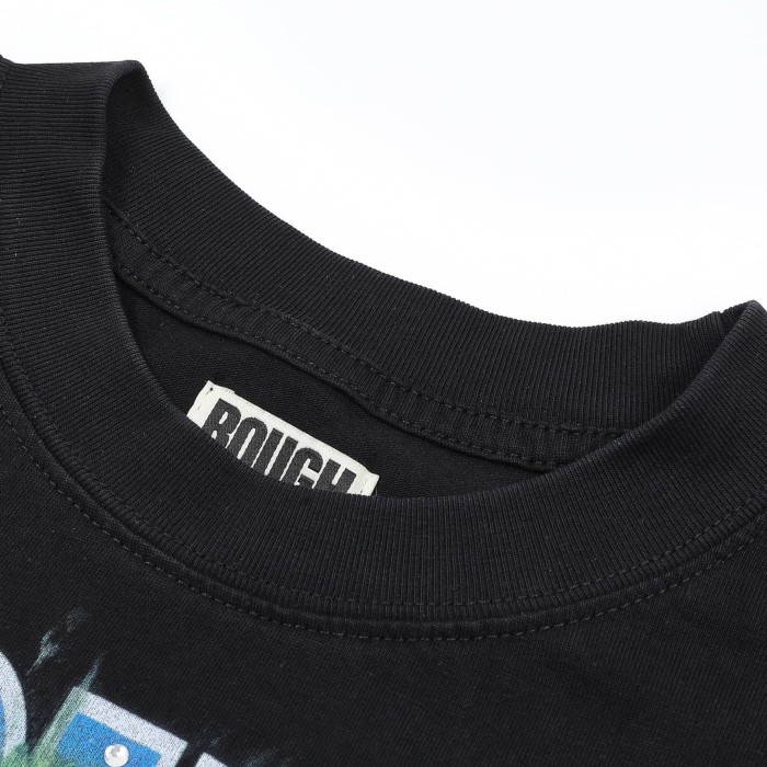Yellow Sand Skull Rhinestone Print Washed Version Long Sleeve T-Shirt 28758388