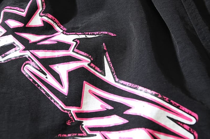 Neon Pink Graffiti Print Beach Shorts 29035468