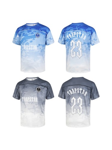 Oversized Inspired Blue Gradient Camo Number 23 Graphic Jersey T-Shirt 2 colors 29080207