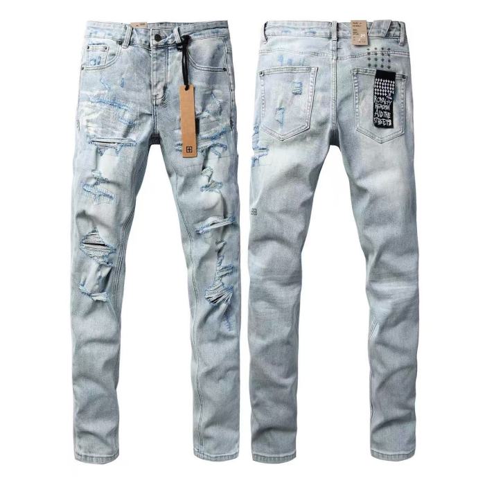 1:1 quality version Heavy Abraded Tight Ripped Jeans 29080463