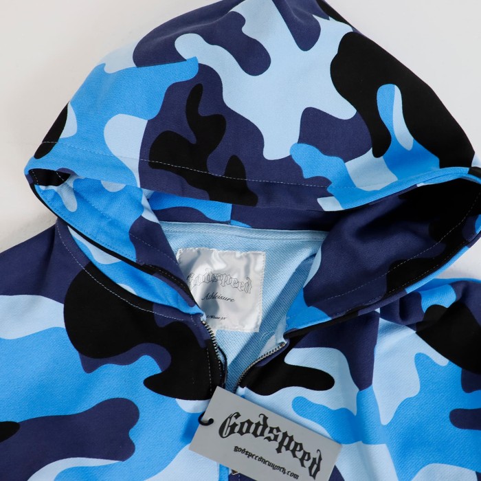 Camouflage Embroidered Letter Zipper Hoodie 4 colors 28705421