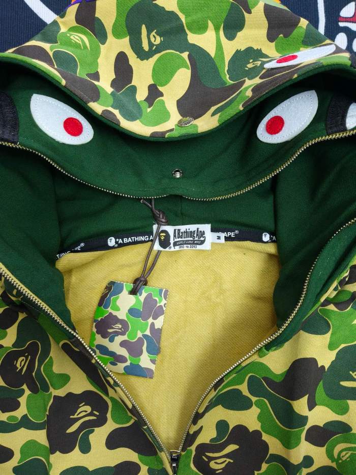 1:1 quality version 28339423 Double-hooded large flower camouflage shark hoodie 5 colors