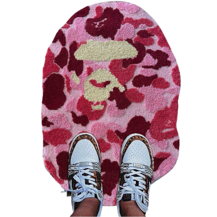 Camouflage ape head flocked rug 5 colors 28468795