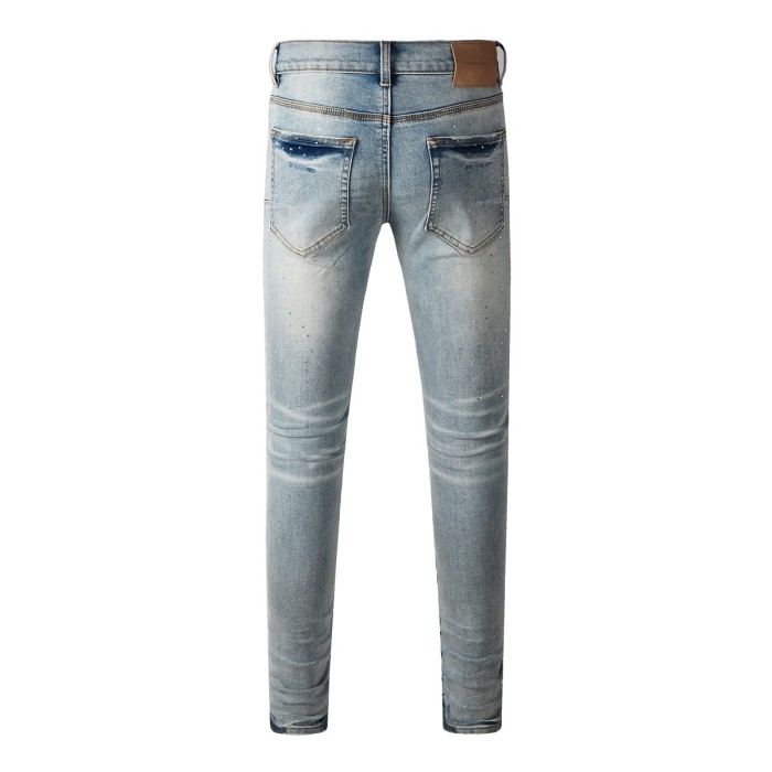 1:1 quality version 27970610 Ripped Jeans with Rhinestones