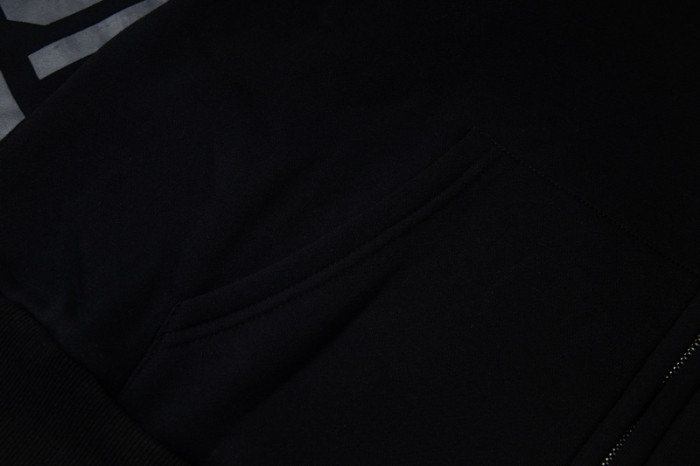 High Street  Arm Letter Print & Logo Embroidery Zip-Up Hoodie 29077574