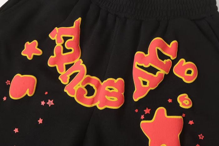 Graffiti Bubble Letter & Star Print Black Casual Shorts 29097857