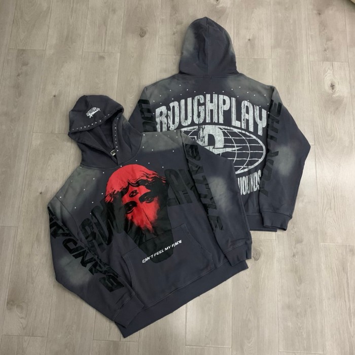 Oversized Y2K Grunge Streetwear Washed Cotton Graphic Print Hoodie 29069006