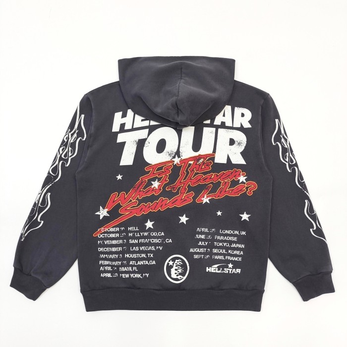 [Big & Tall for weights up to 260 lbs]1:1 quality version Fiery Alphabet Slogan Print Hoodie
