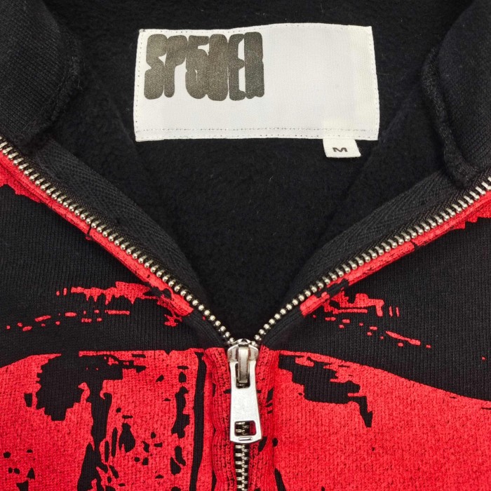 [Big & Tall for weights up to 220 lbs]1:1 quality version Red Printed Zipper  Hoodie & Pants Set 28760678
