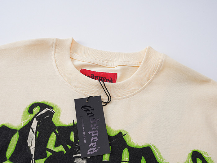 Street style fluorescent green Liberty Goddess print vintage T-shirt 29039406