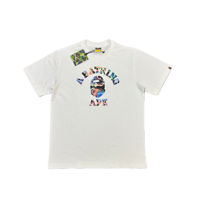 1:1 quality version Art Camouflage Little Ape Head Letter Print Tee 2 colors 28746638
