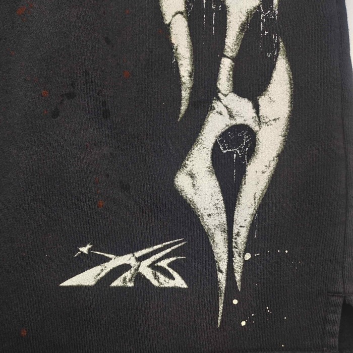 [Big & Tall for weights up to 260 lbs]1:1 quality version Flame Splash Ink Print Washed Shorts with NFC tag 28889899