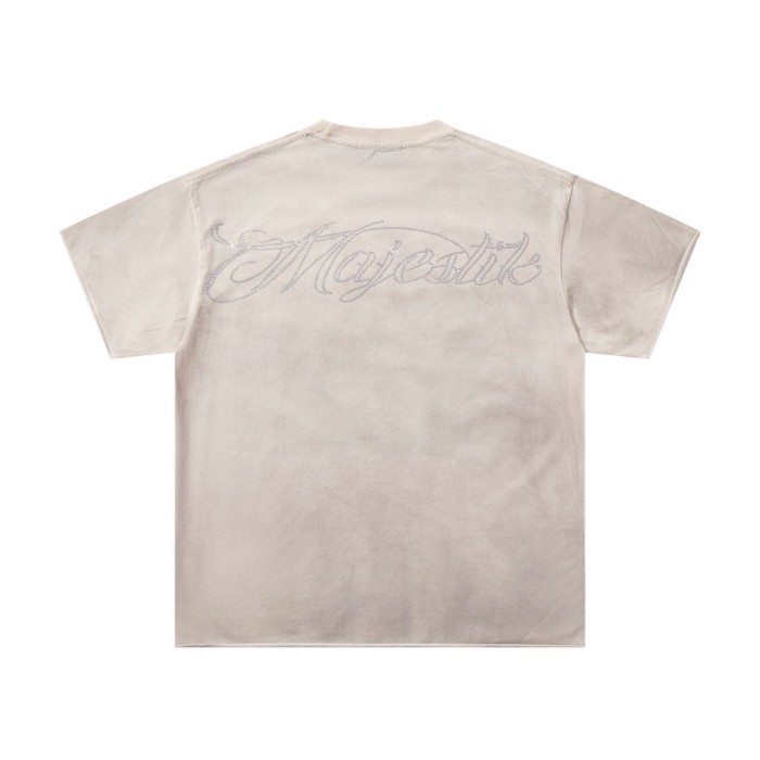 Jesus And Virgin Mary Religious Rhinestone Print Washed Tee 2 colors 29060788