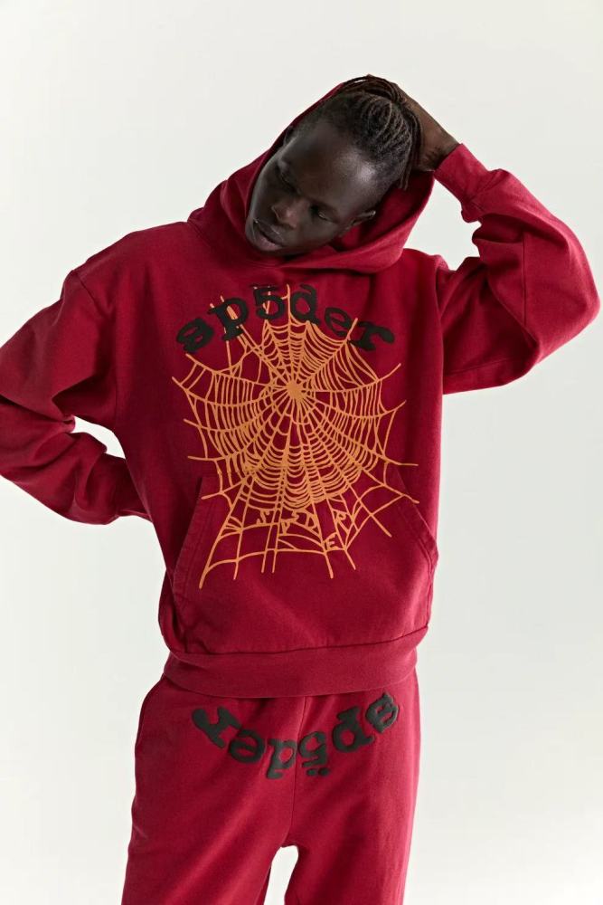 [buy more save more]1:1 quality version 28168199 Black Letter Orange Web Print Hoodie & Pants Set