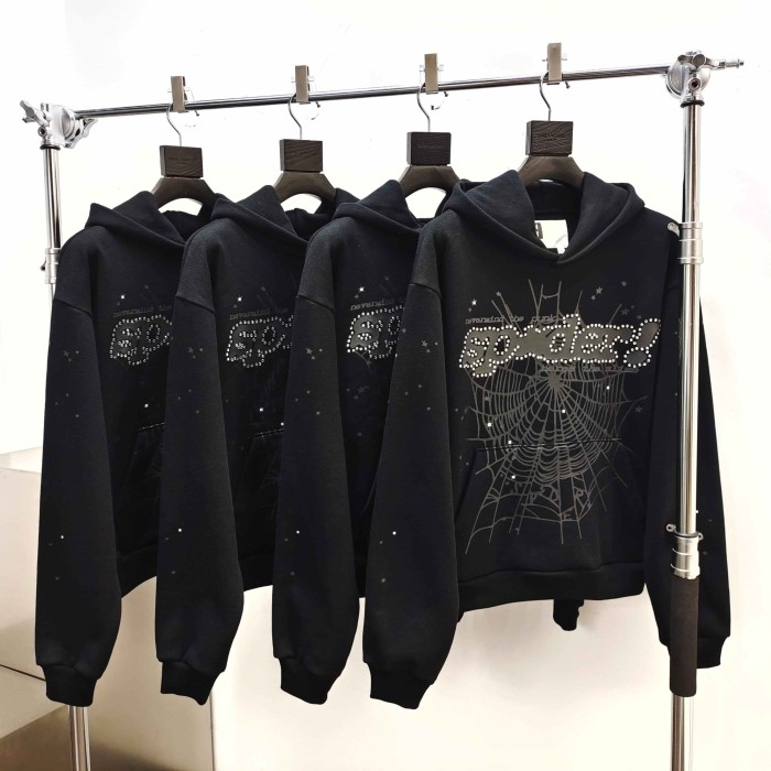 [Big & Tall for weights up to 220 lbs]1:1 quality version Black Letter With Rhinestone V2 Print Hoodie & Pants Set 28971641