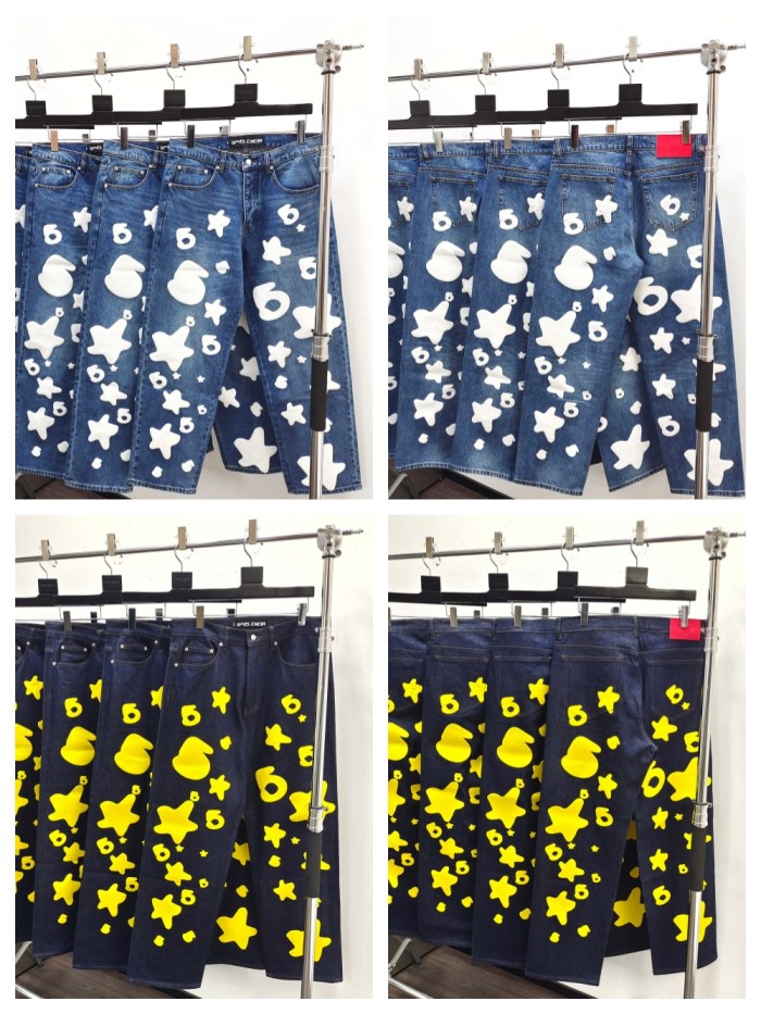 [buy more save more][Big & Tall for weights up to 220 lbs]1:1 quality version White Star Print Jeans 2 colors