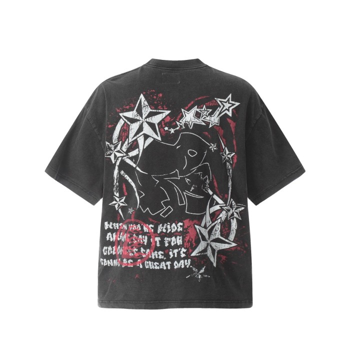 Starburst Masked Figure Print Washed Tee 29092393
