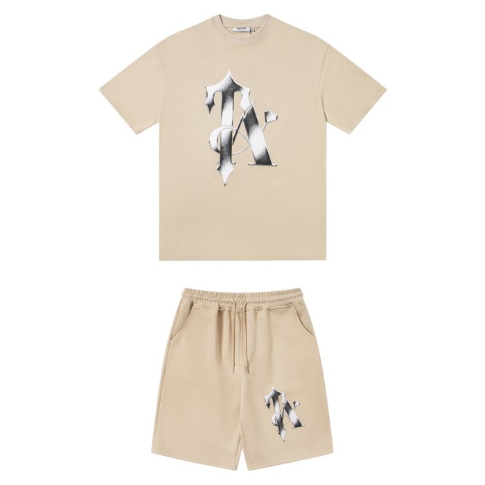 American Trend Niche Foam Letter Heavyweight Tee & Shorts Set 2 colors 29080398