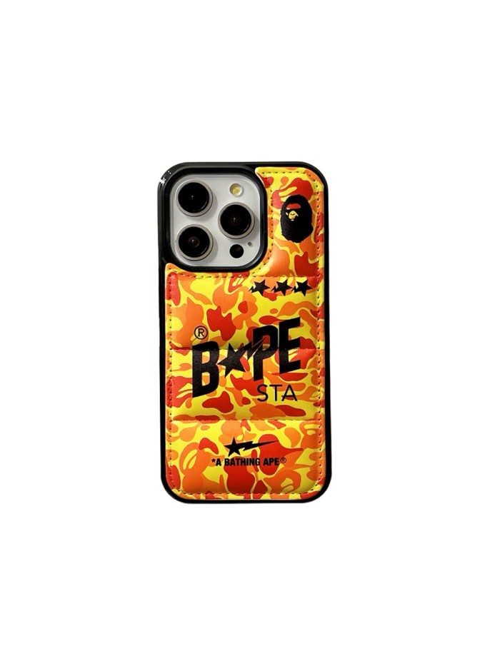 Down-filled Leather Feather Jacket Camouflage Ape Head iPhone Case 9 colors 28632446