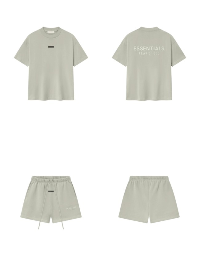 [Big & Tall for weights up to 220 lbs]1:1 quality version 3D Metal Brushed Logo Print Tee & Shorts Set 6 colors 28971502