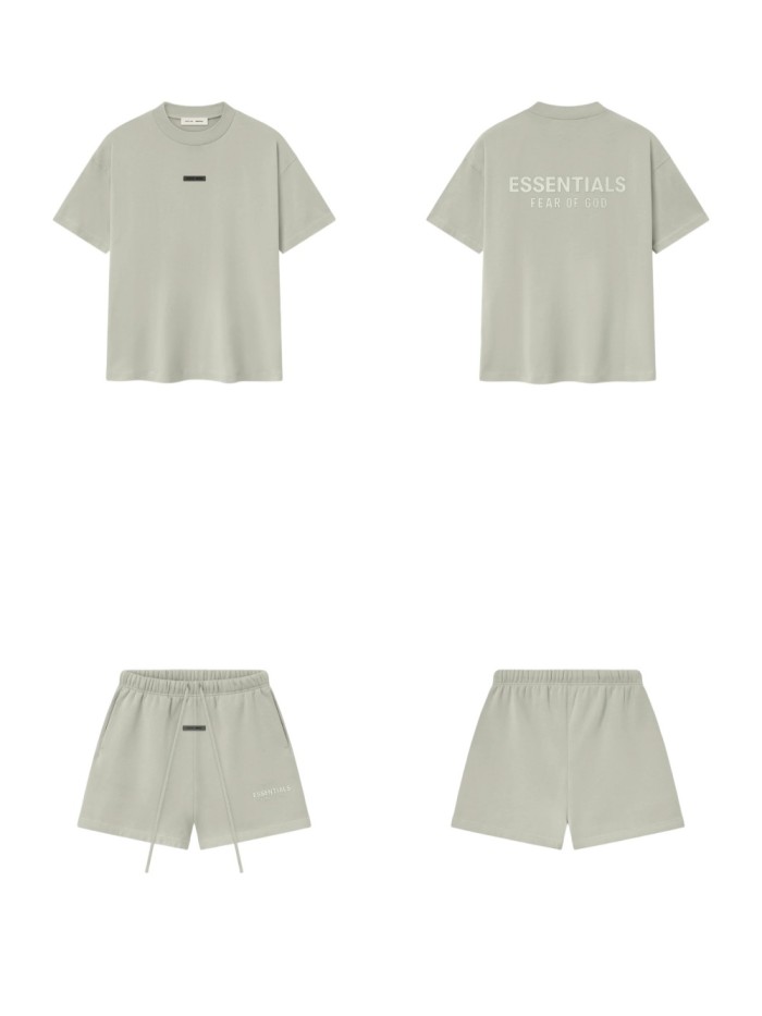 [Big & Tall for weights up to 220 lbs]1:1 quality version 3D Metal Brushed Logo Print Tee & Shorts Set 6 colors 28971502