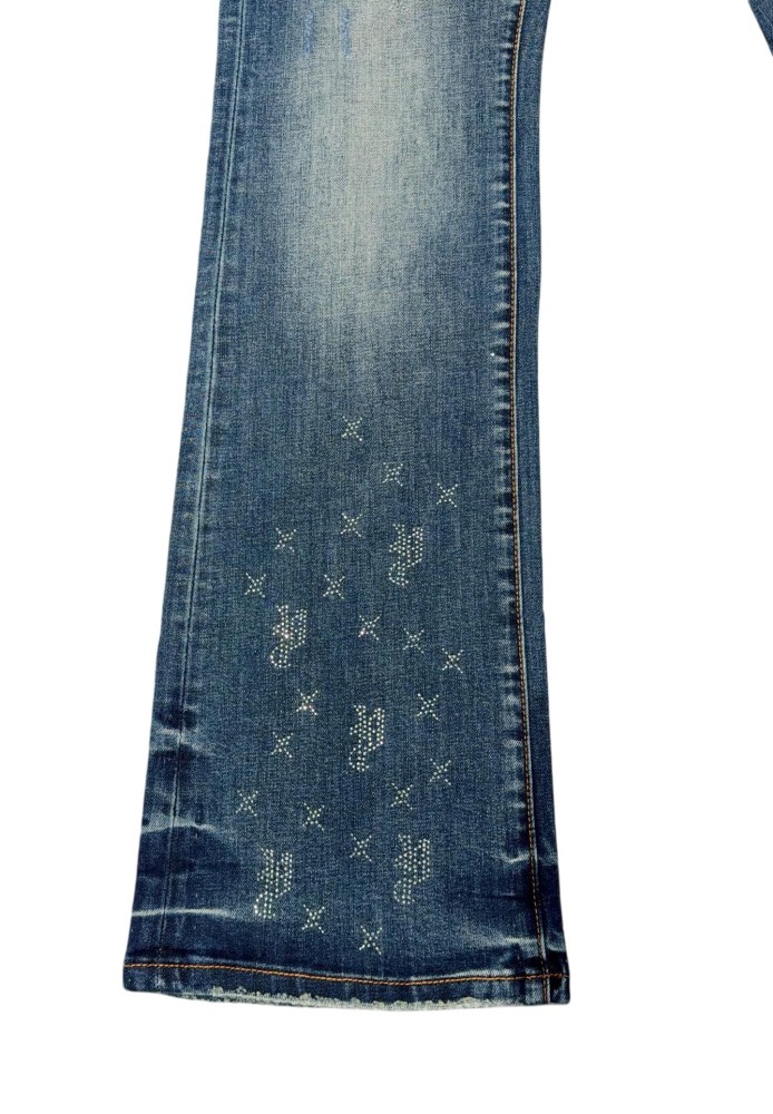 1:1 quality version Four-pointed Star Tiny Rhinestone Jeans 2 colors 28883214
