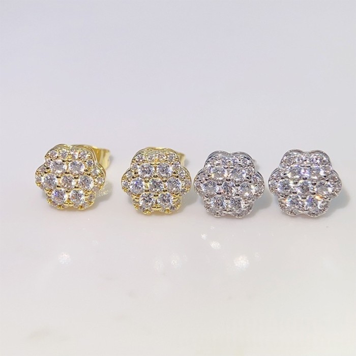 Silver-Set Moissanite Stud Earrings 2 colors 28782582