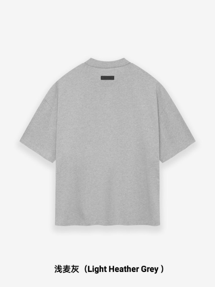 [Big & Tall for weights up to 220 lbs]1:1 quality version Three-dimensional rubber label letter LOGO Light Heather Grey Tee & Shorts Set