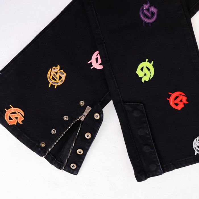Colorful Logo Letter Embroidered Jeans 3 colors 28680577