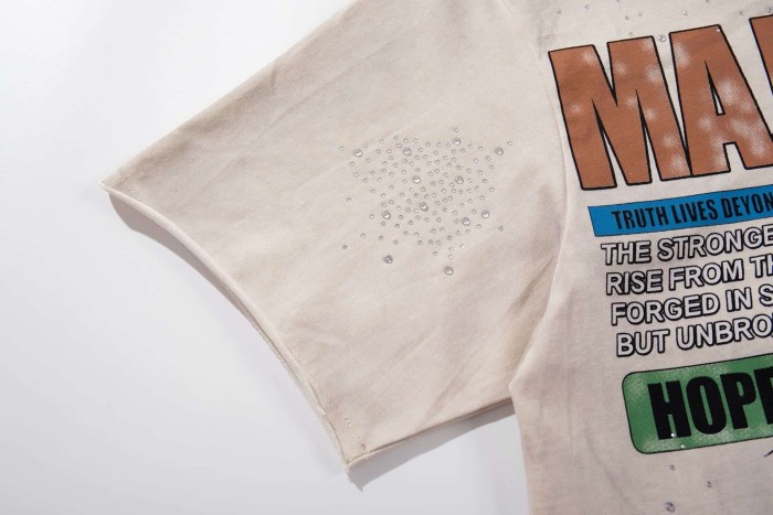 Jesus And Virgin Mary Religious Rhinestone Print Washed Tee 2 colors 29060788