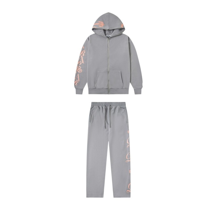 Arm Printed Letter Logo High Street Loose Fleece Hoodie & Pants Set 2 colors 29077507