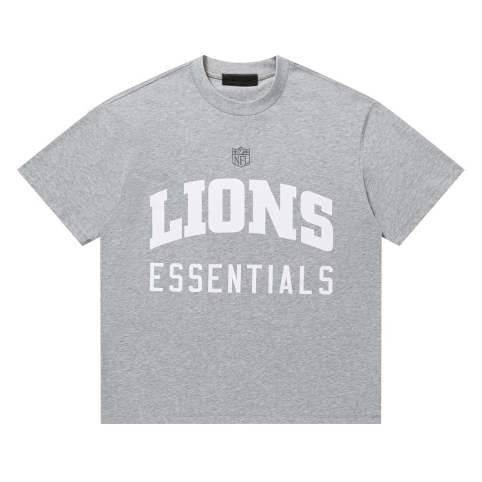 Lions team curved large letter logo heavyweight pure cotton fan couple T-shirt 2 colors 29060612