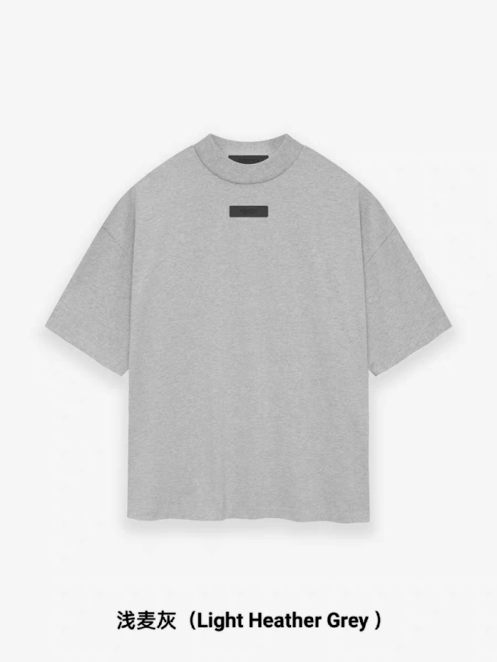 [Big & Tall for weights up to 220 lbs]1:1 quality version Three-dimensional rubber label letter LOGO Light Heather Grey Tee & Shorts Set