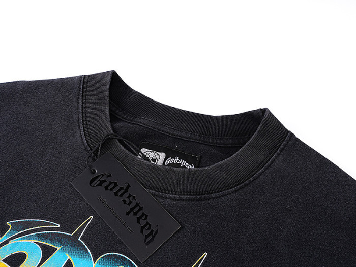 Surfer skull G-shaped logo black vintage short-sleeved T-shirt 29045242